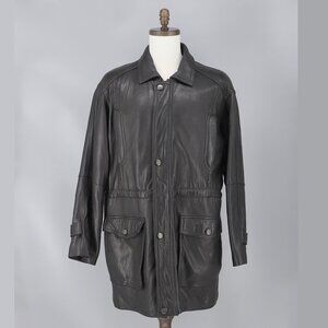 VINTAGE MONTEE Men's Leather Jacket Coat Size M (Fits like L)